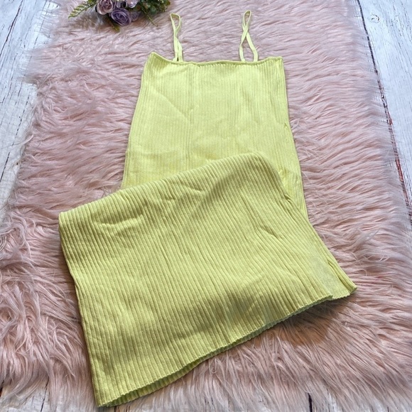 Zara Ribbed Stretch Neon Midi Dress - Picture 3 of 9
